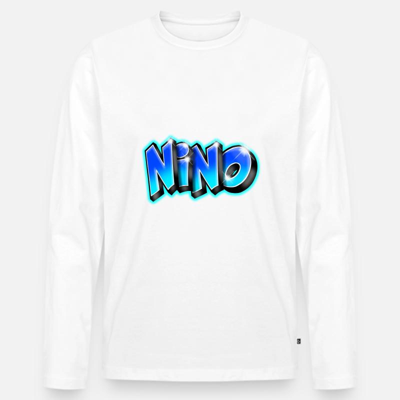 NINO graffiti name printable - Männer Premium Bio Langarmshirt - Weiß