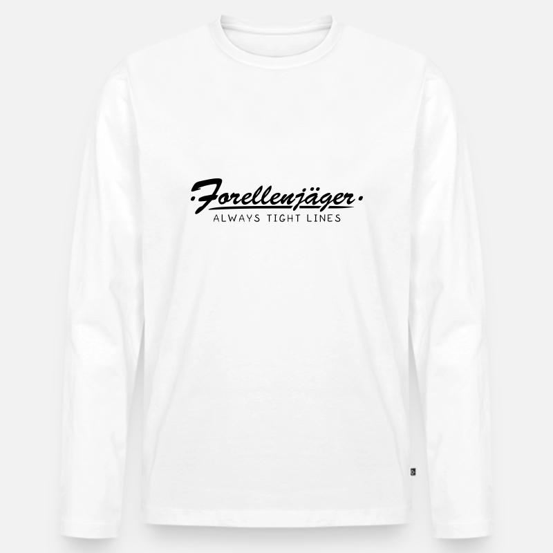 Forellenjäger - Männer Premium Bio Langarmshirt - Weiß