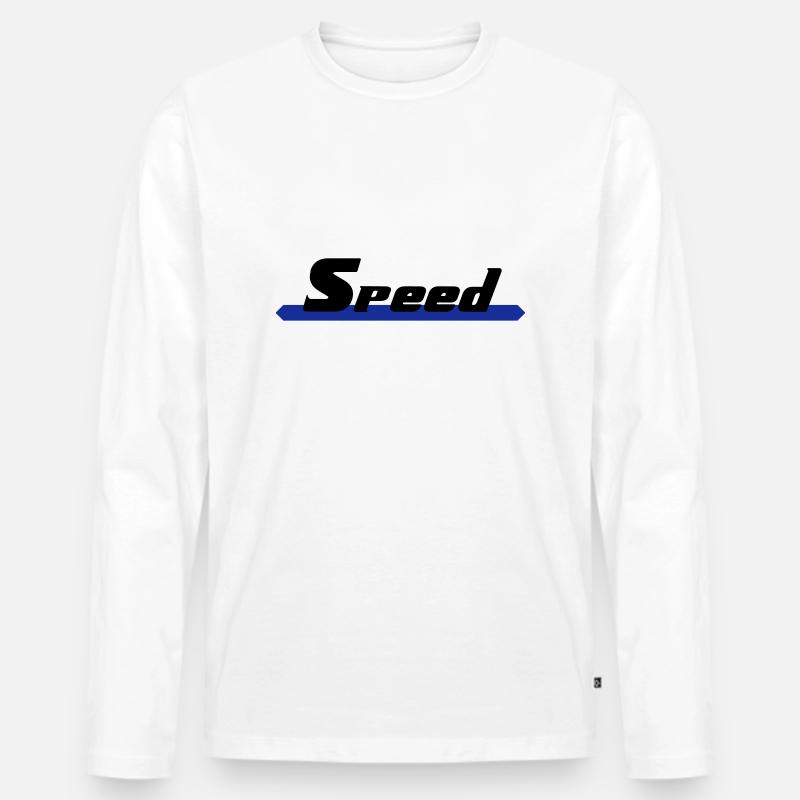 Speed - Männer Premium Bio Langarmshirt - Weiß