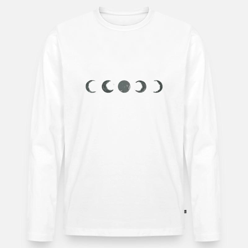 moon phases - Männer Premium Bio Langarmshirt - Weiß