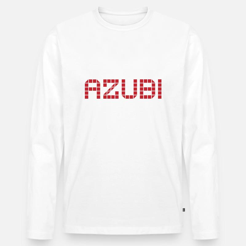 Azubi Tshirt 2 23 rot - Männer Premium Bio Langarmshirt - Weiß