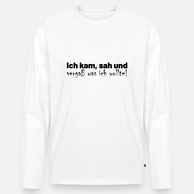 Vergesslichkeit Spruch - Männer Premium Bio Langarmshirt - Weiß