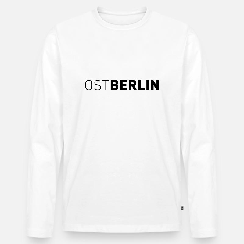 berlin - Männer Premium Bio Langarmshirt - Weiß