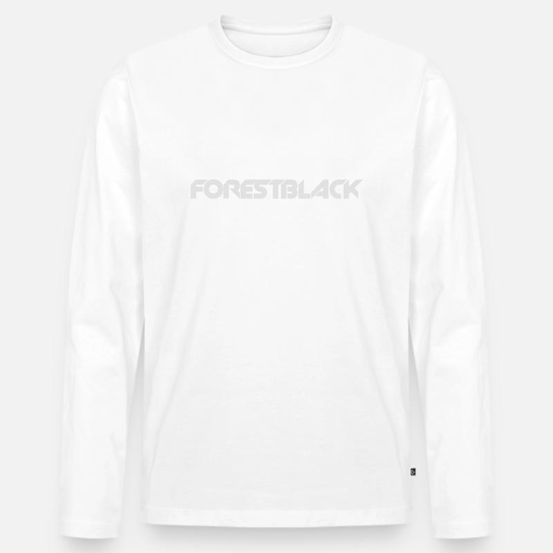 ForestBlack Font White - Männer Premium Bio Langarmshirt - Weiß
