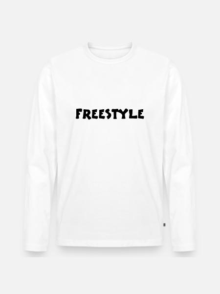freestyle2_vec_1fr - T-shirt manches longues Premium bio Homme - blanc