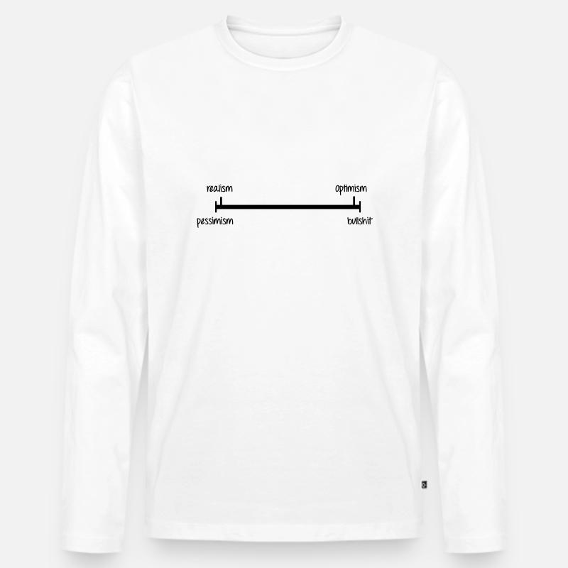 Optimism / Pessimism - Männer Premium Bio Langarmshirt - Weiß