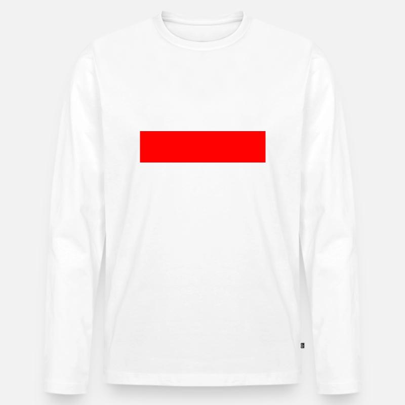 Roter Balken - Männer Premium Bio Langarmshirt - Weiß