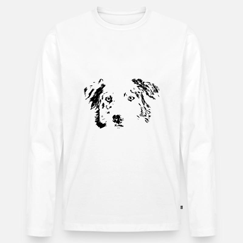 Hund, Geschenk, Australian shepherd, Idee - Männer Premium Bio Langarmshirt - Weiß