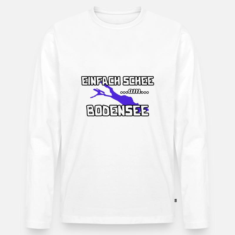 Bodensee - Männer Premium Bio Langarmshirt - Weiß