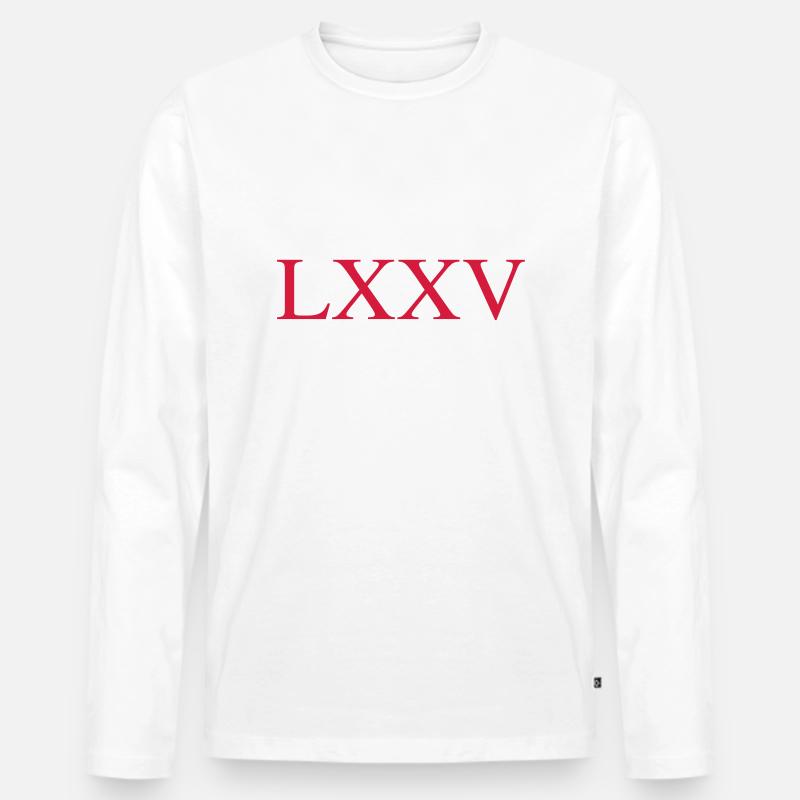 75 - Männer Premium Bio Langarmshirt - Weiß