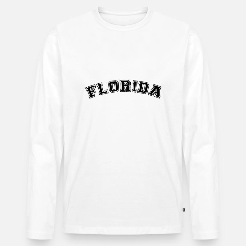 Florida - Männer Premium Bio Langarmshirt - Weiß
