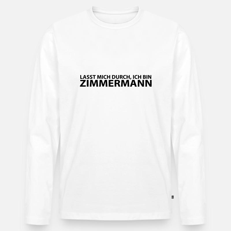 zimmermann - Männer Premium Bio Langarmshirt - Weiß