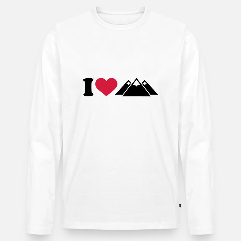 Berge - Männer Premium Bio Langarmshirt - Weiß