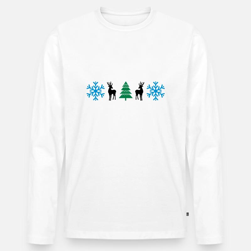 weihnachtsmuster_02 - Männer Premium Bio Langarmshirt - Weiß
