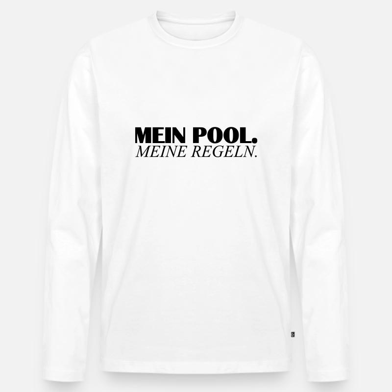 mein pool - Männer Premium Bio Langarmshirt - Weiß