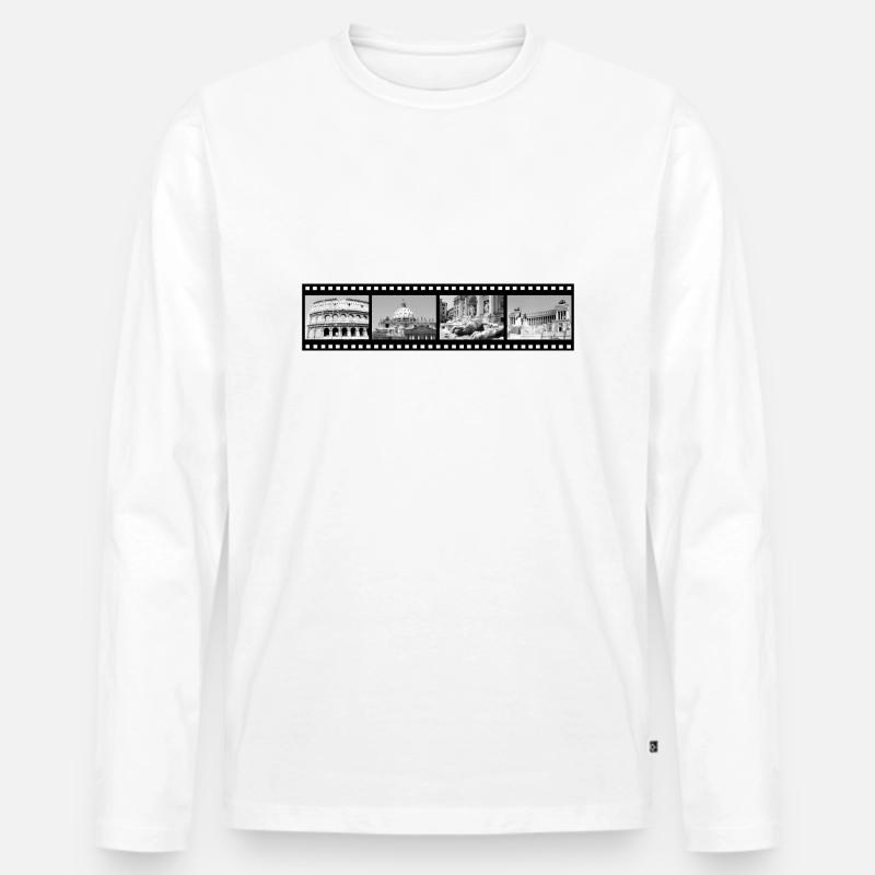 Impressionen von Rom - Männer Premium Bio Langarmshirt - Weiß