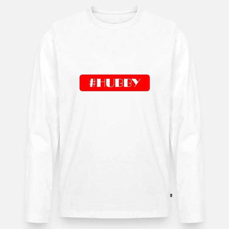 Ehemann Text - Männer Premium Bio Langarmshirt - Weiß