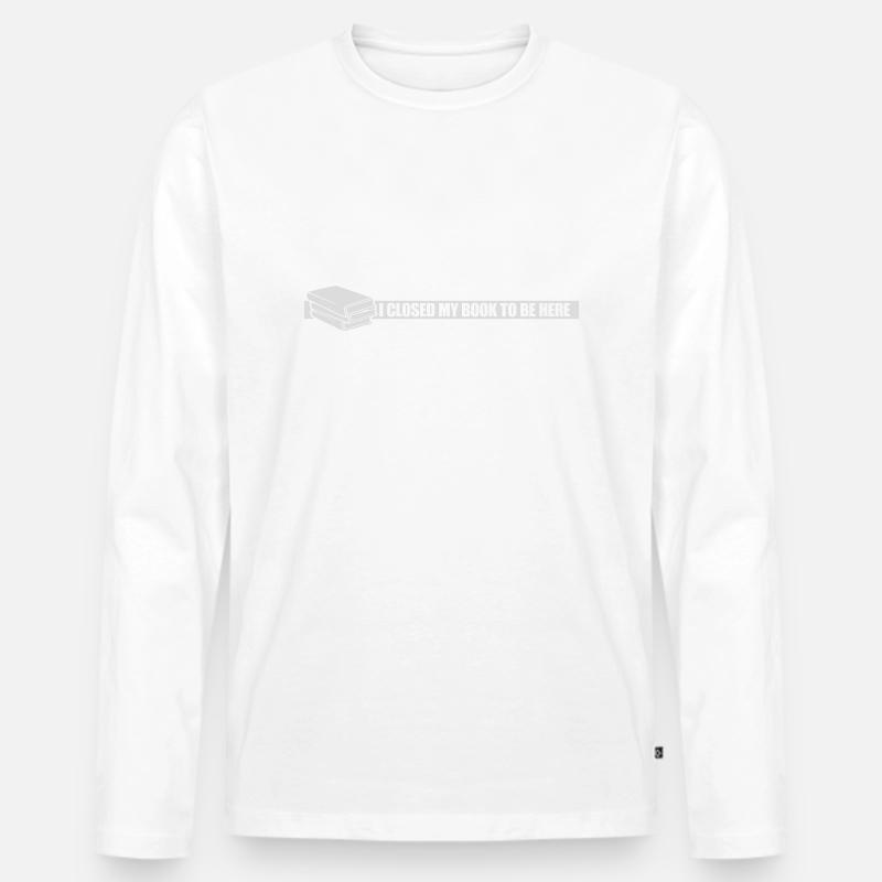 I closed my book - Männer Premium Bio Langarmshirt - Weiß