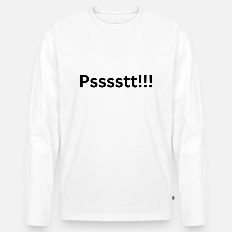 Psssstt - Männer Premium Bio Langarmshirt - Weiß