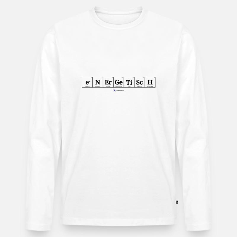 energetisch (helle Stoffe) - Männer Premium Bio Langarmshirt - Weiß