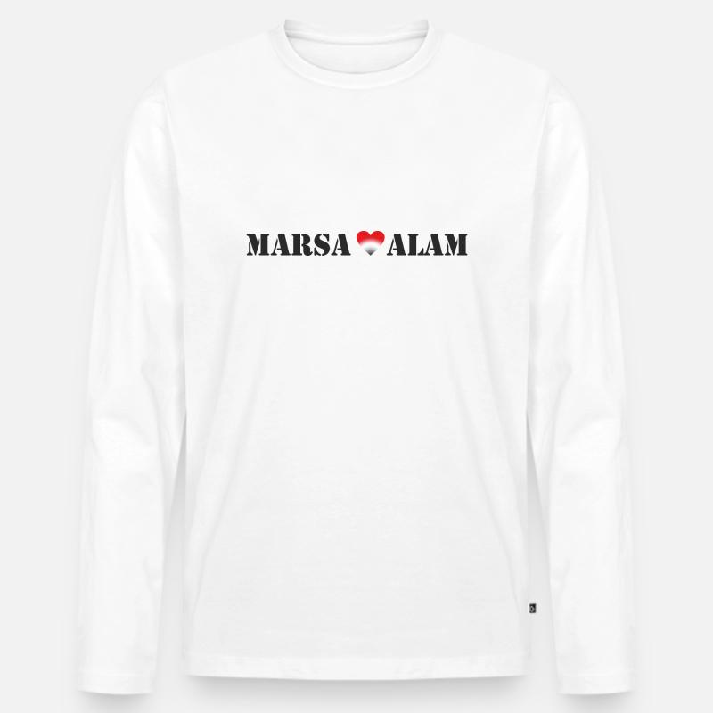 I love Marsa Alam - Männer Premium Bio Langarmshirt - Weiß