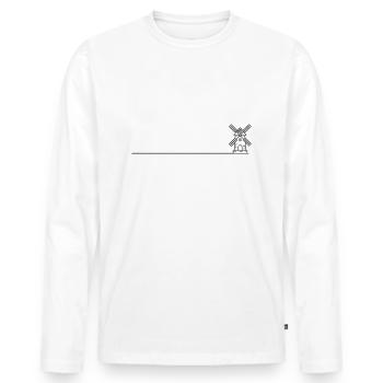 Windmill Mill Icon - Men's Premium Organic Long Sleeve Shirt - white - Front - Nico (187cm)