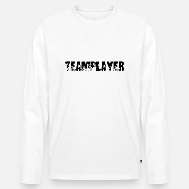 teamplayer - Männer Premium Bio Langarmshirt - Weiß