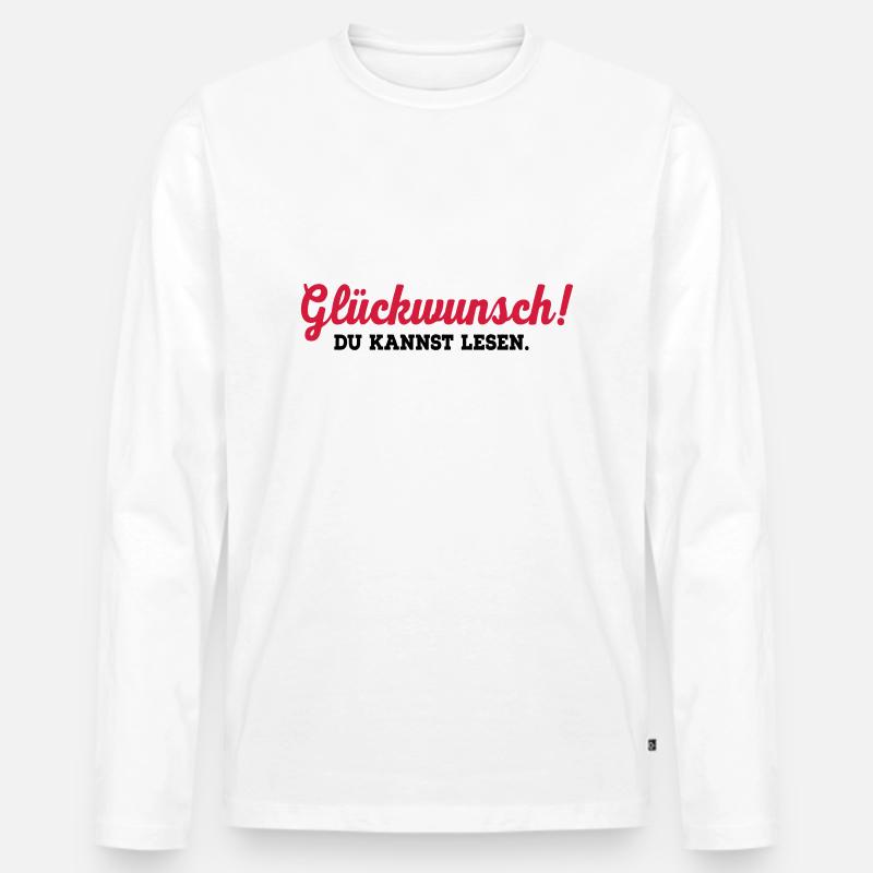 lesen - Männer Premium Bio Langarmshirt - Weiß
