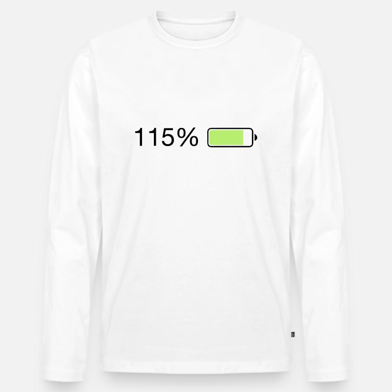 Fullenergy 115% Ladebalken - Männer Premium Bio Langarmshirt - Weiß