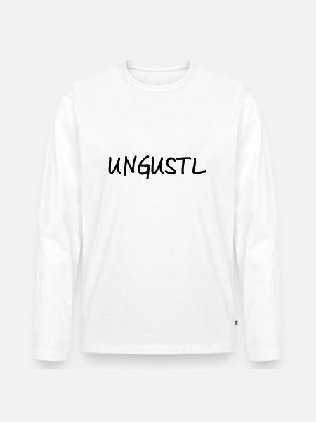 Ungustl – Wiener Dialekt - Männer Premium Bio Langarmshirt - Weiß
