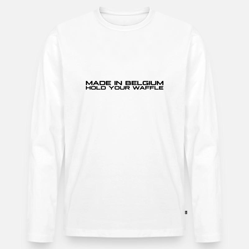 Halten Sie Ihre Waffel - Männer Premium Bio Langarmshirt - Weiß