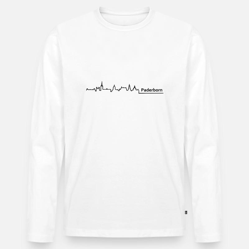 paderborn skyline - Männer Premium Bio Langarmshirt - Weiß