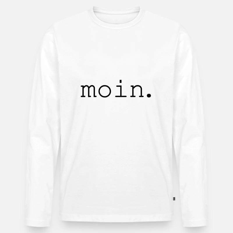 moin. - Männer Premium Bio Langarmshirt - Weiß