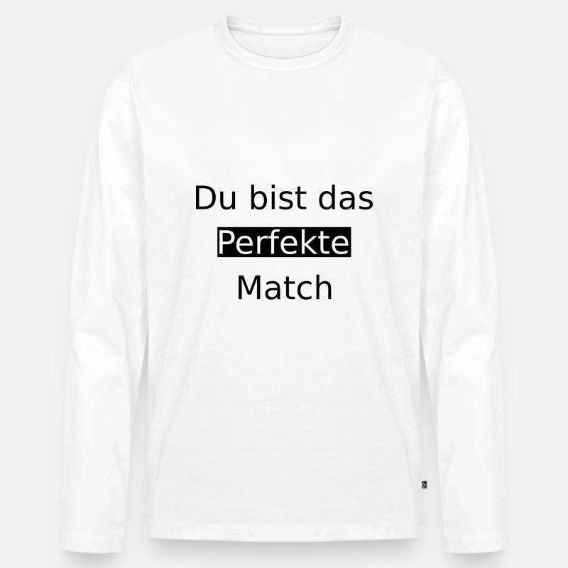 Perfekte Match - Männer Premium Bio Langarmshirt - Weiß