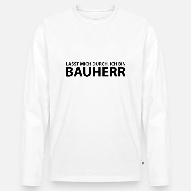 bauherr - Männer Premium Bio Langarmshirt - Weiß