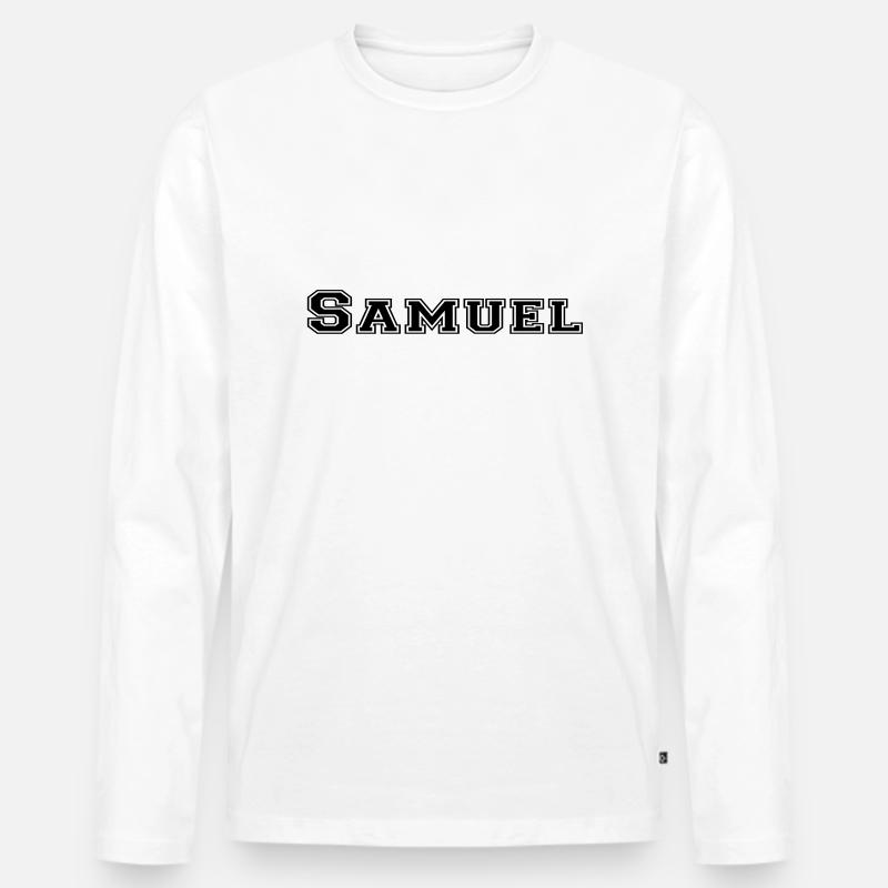 samuel - Männer Premium Bio Langarmshirt - Weiß