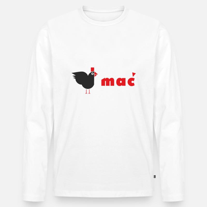 Hen-Mutter - Männer Premium Bio Langarmshirt - Weiß
