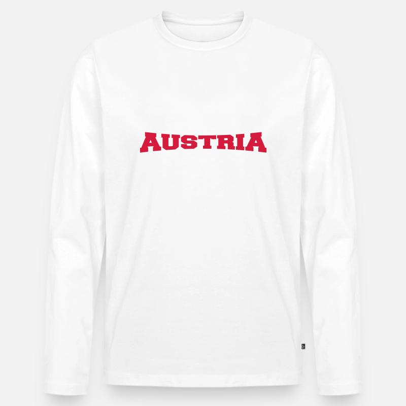 Austria Logo Design - Männer Premium Bio Langarmshirt - Weiß