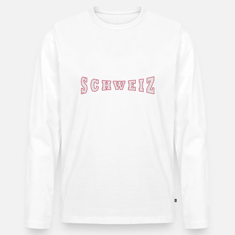 Schweiz - Männer Premium Bio Langarmshirt - Weiß