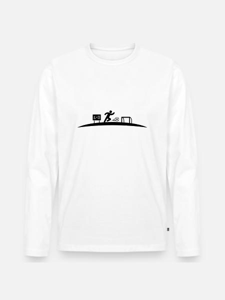 Fußballer Tor - Männer Premium Bio Langarmshirt - Weiß