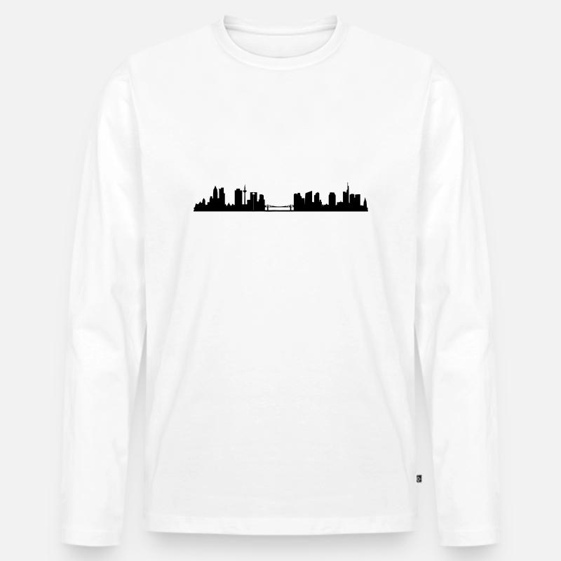 Frankfurt - Männer Premium Bio Langarmshirt - Weiß