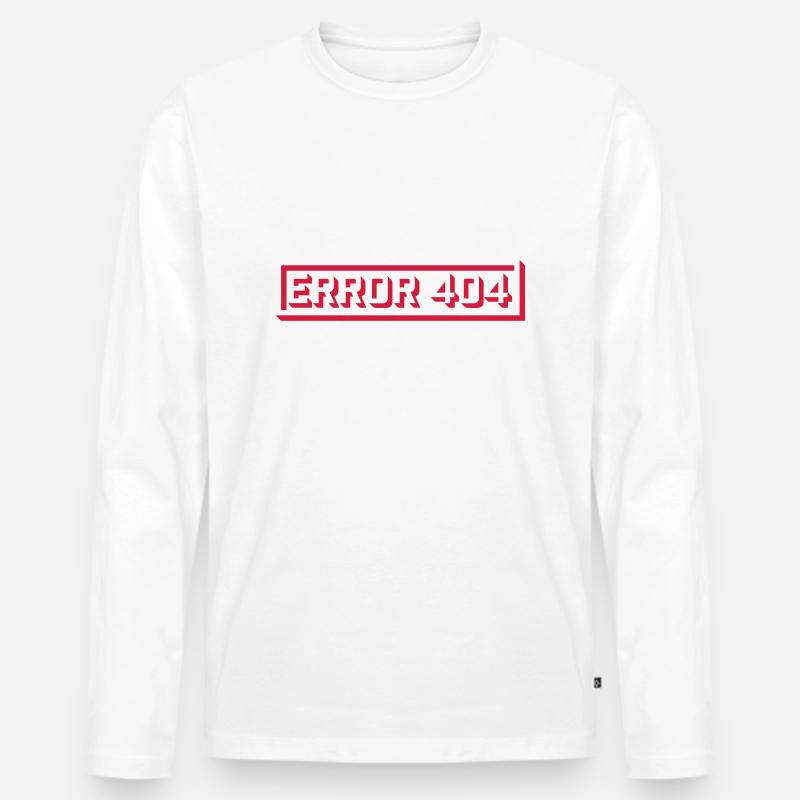 Meldung Error 404 Computer - Männer Premium Bio Langarmshirt - Weiß