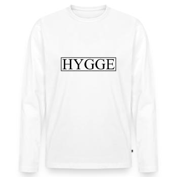Hygge - Danish tradition - Attitude to life - Nice - Men's Premium Organic Long Sleeve Shirt - white - Front - Nico (187cm)