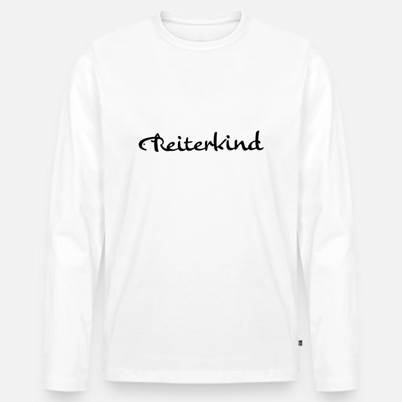 Pferde Reiter - Männer Premium Bio Langarmshirt - Weiß