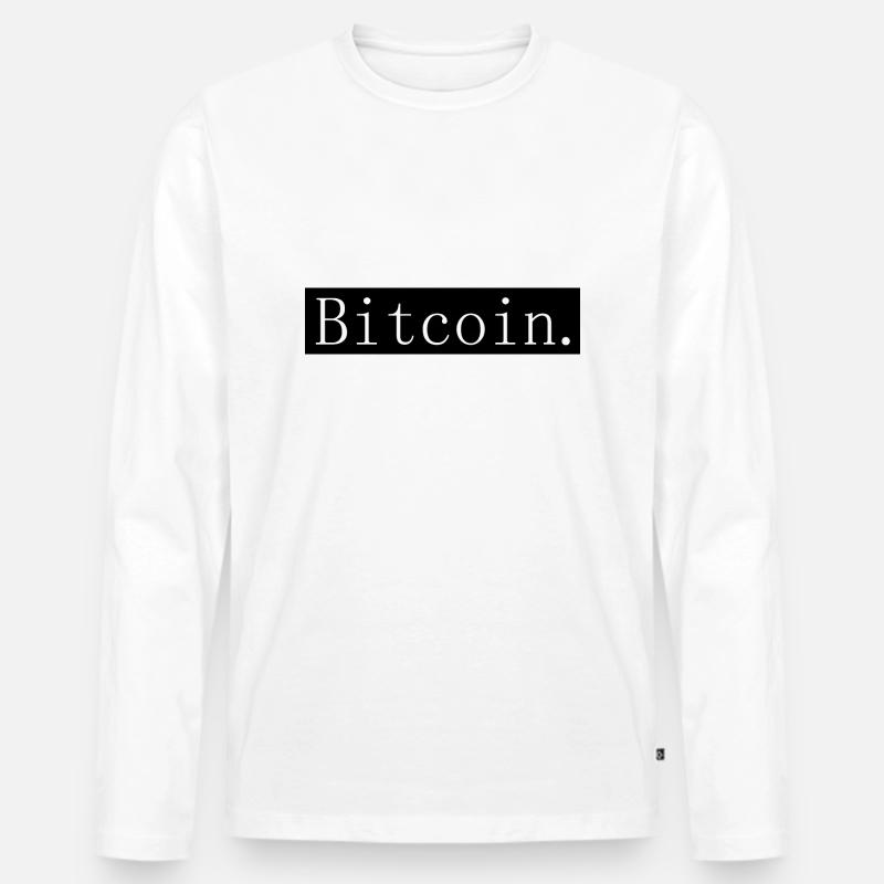 [HD] Bitcoin (Bitcoin) - Männer Premium Bio Langarmshirt - Weiß