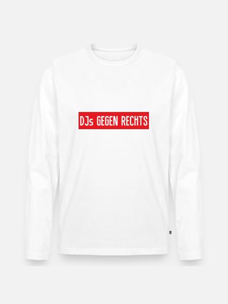 DJs gegen rechts - Männer Premium Bio Langarmshirt - Weiß