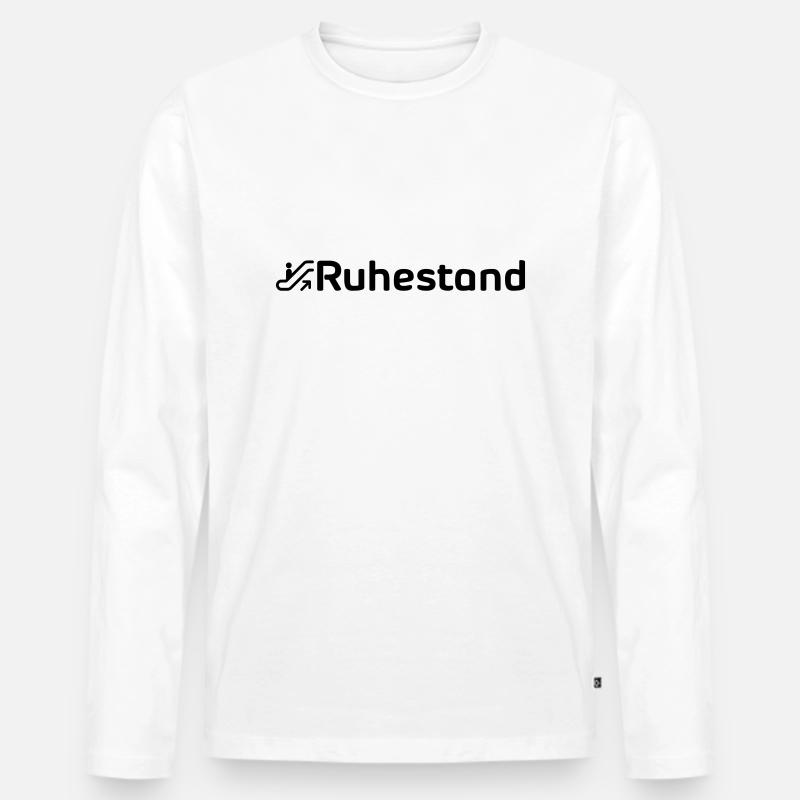 Rolltreppe Rente Ruhestand - Männer Premium Bio Langarmshirt - Weiß