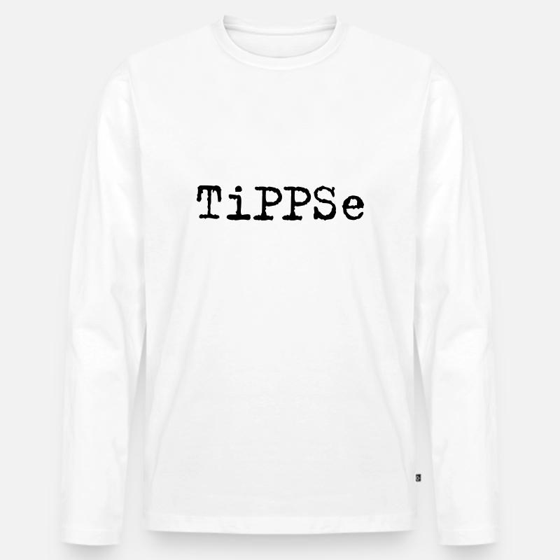 TiPPSe - Männer Premium Bio Langarmshirt - Weiß