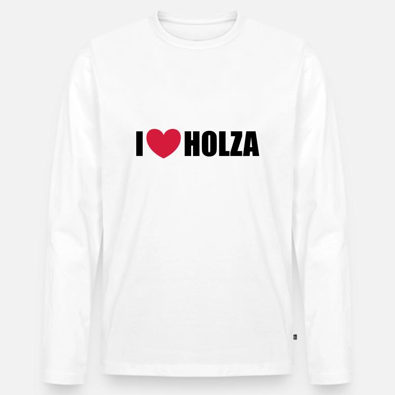 Holza - Männer Premium Bio Langarmshirt - Weiß