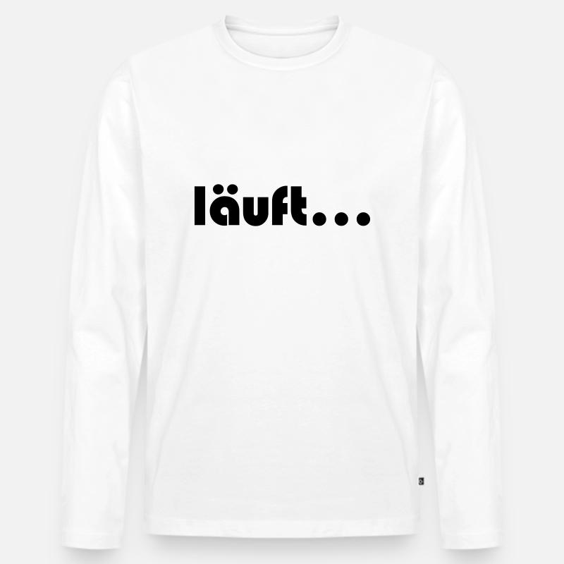 läuft - Männer Premium Bio Langarmshirt - Weiß